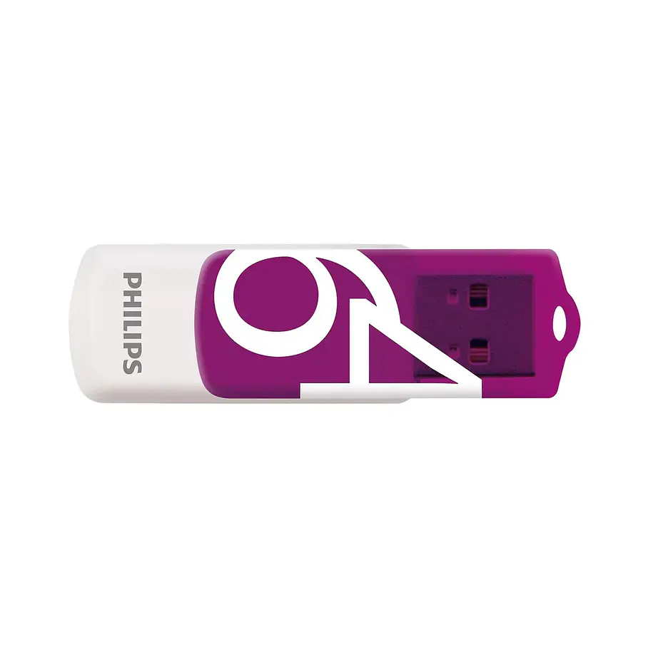 Pendrive Philips Vivid 64 GB USB Rápido Y Confiable USB 2.0 Color Morado High Speed 3