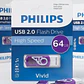 Pendrive Philips Vivid 64 GB USB Rápido Y Confiable USB 2.0 Color Morado High Speed - Miniatura 4
