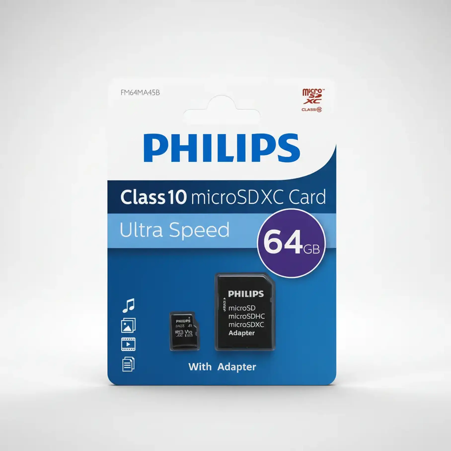 Tarjeta De Memoria Micro Sd Philips 64gb Clase 10 Ultra Speed 5