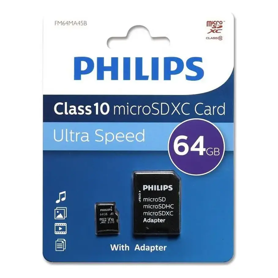 Tarjeta De Memoria Micro Sd Philips 64gb Clase 10 Ultra Speed 1