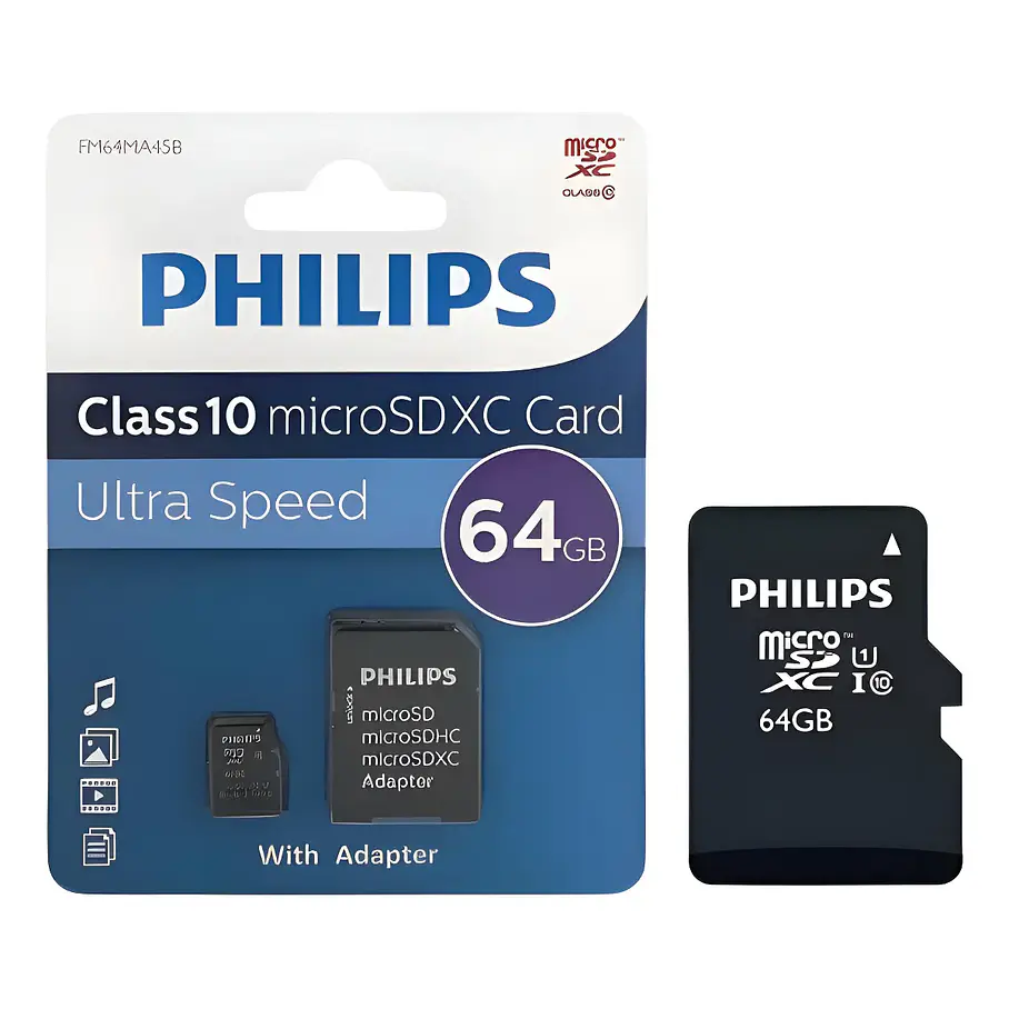 Tarjeta De Memoria Micro Sd Philips 64gb Clase 10 Ultra Speed 2