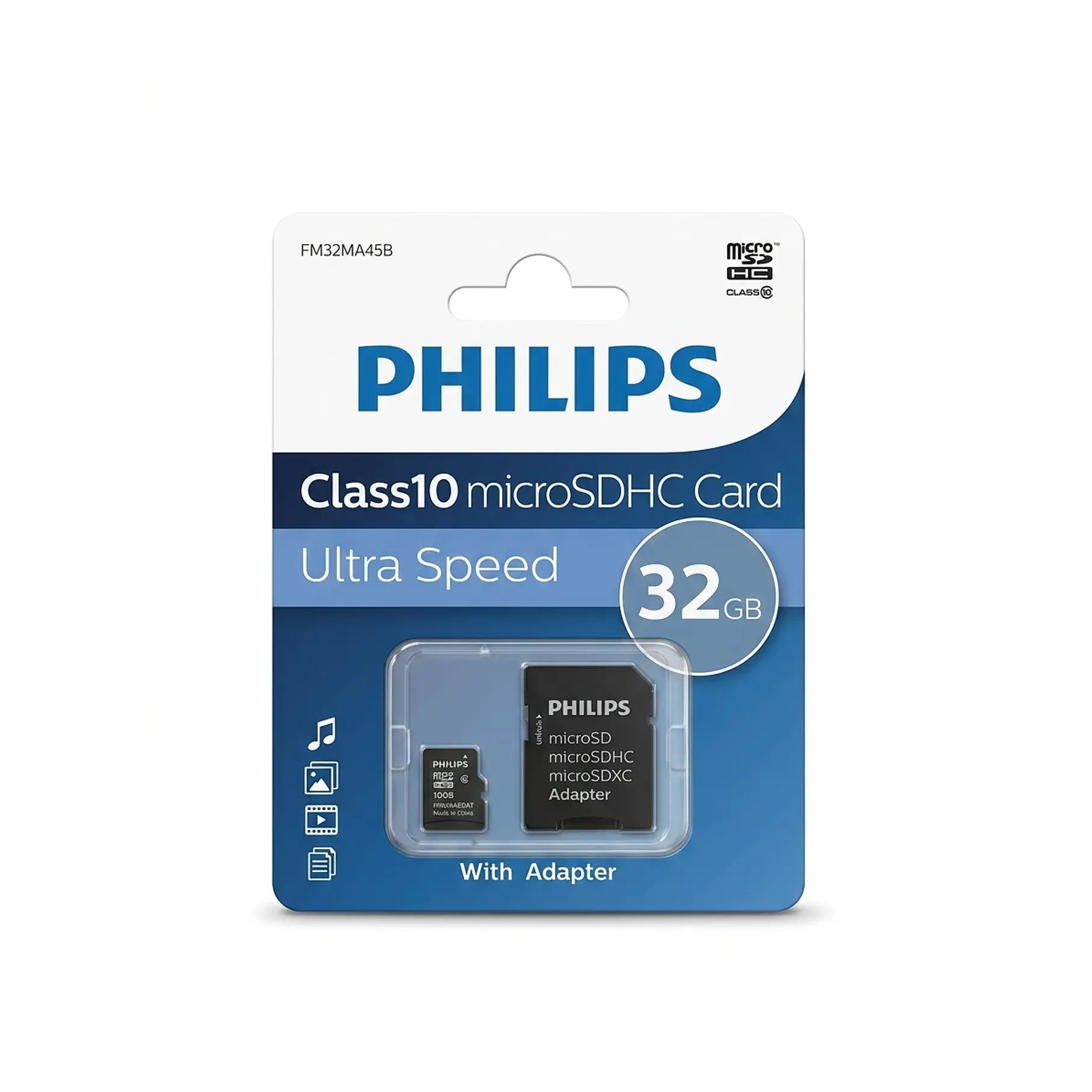 Tarjeta De Memoria Micro Sd Xc Clase 10 32 Gb Philips Con Adaptador 1