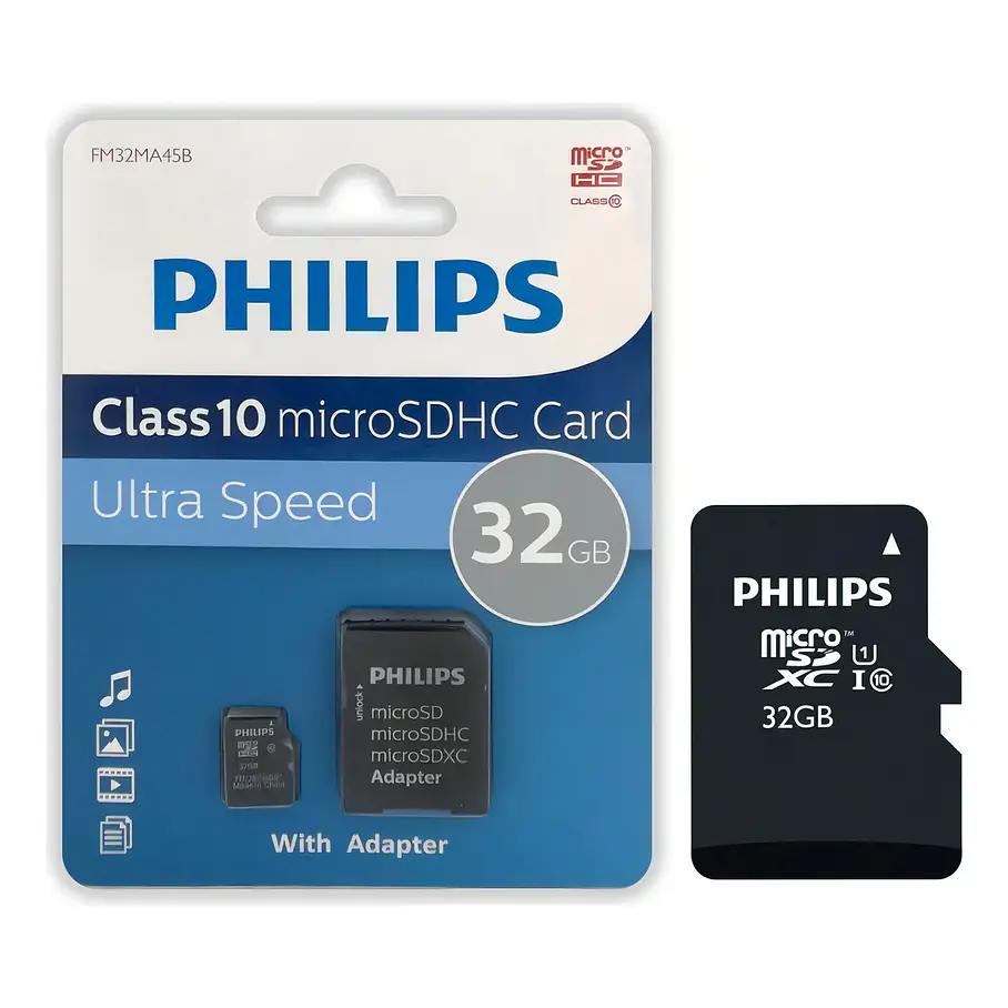 Tarjeta De Memoria Micro Sd Xc Clase 10 32 Gb Philips Con Adaptador 2