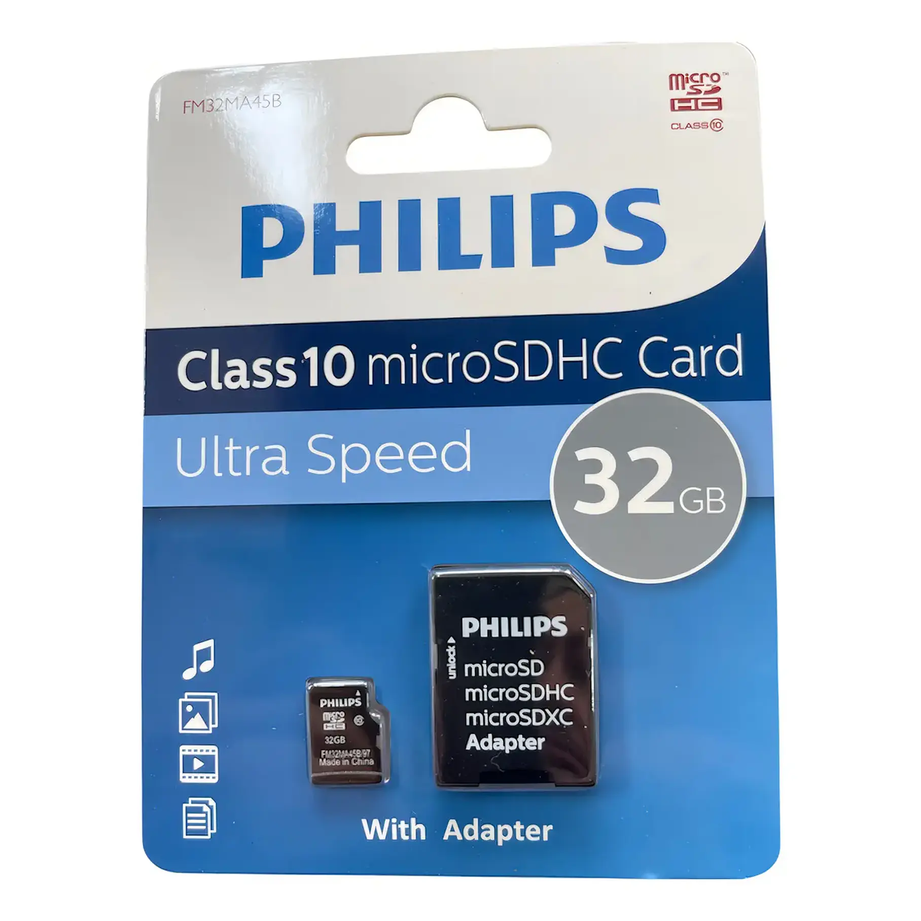 Tarjeta De Memoria Micro Sd Xc Clase 10 32 Gb Philips Con Adaptador 4