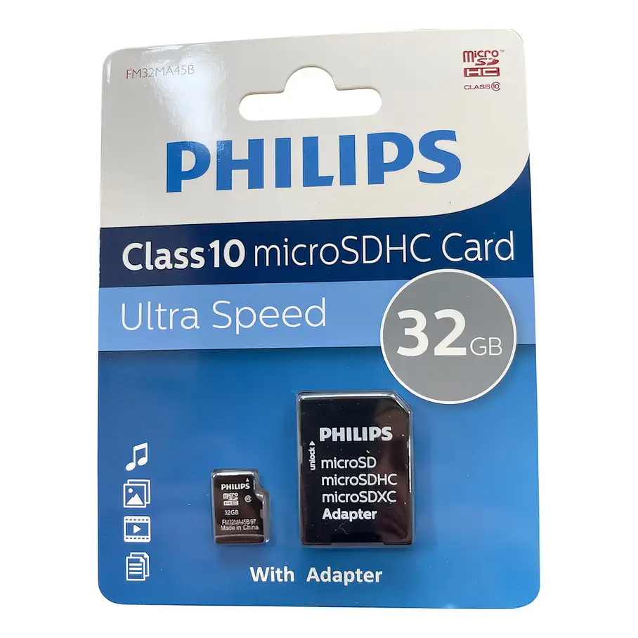 Tarjeta De Memoria Micro Sd Xc Clase 10 32 Gb Philips Con Adaptador 4