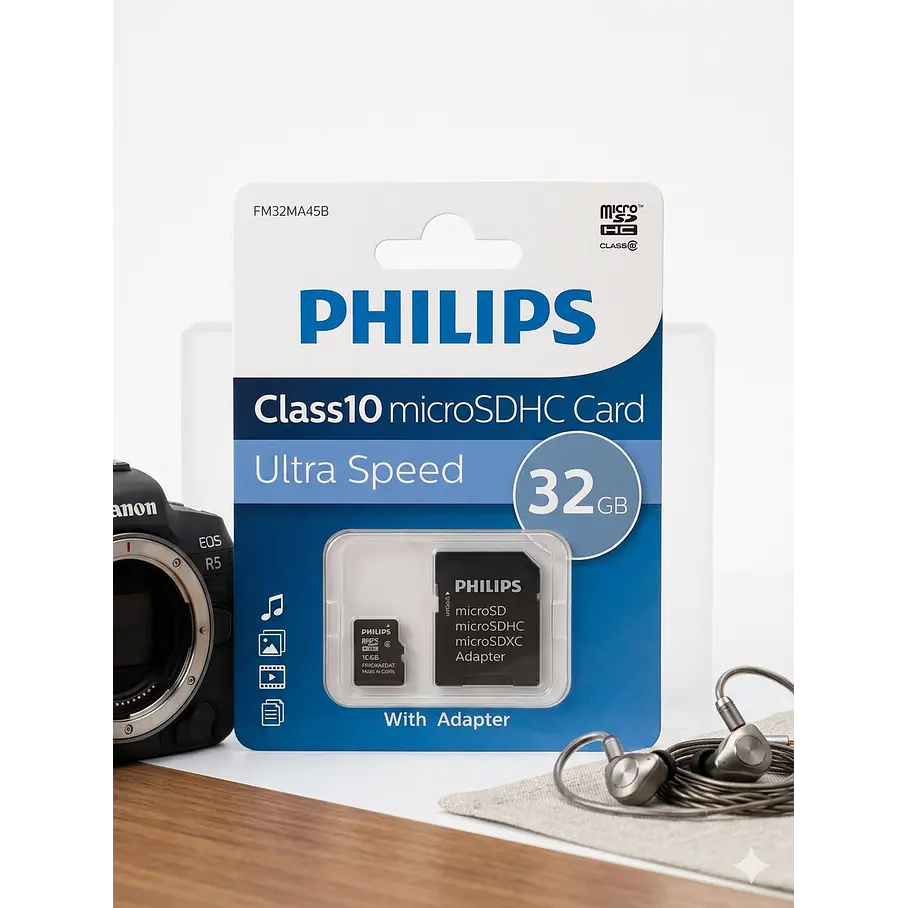 Tarjeta De Memoria Micro Sd Xc Clase 10 32 Gb Philips Con Adaptador 5