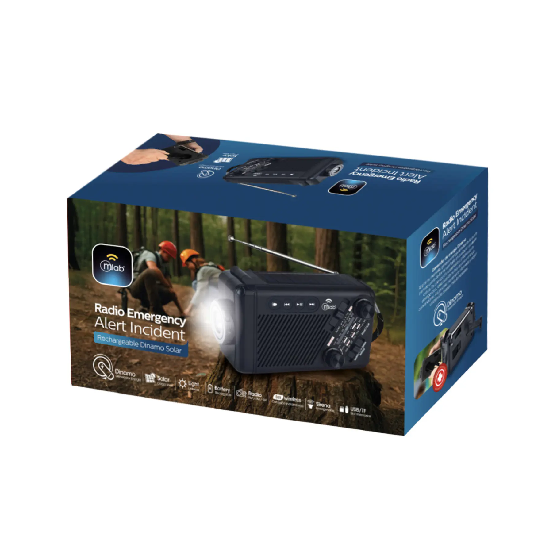Radio Emergencia Alerta Incidente Recargable Dinamo Solar Color Negro 9585 2