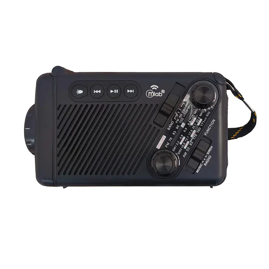 Radio Emergencia Alerta Incidente Recargable Dinamo Solar Color Negro 9585 3