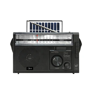 Radio Retro Recargable Bluetooth Solar Mlab 9472 Color Negro Solar EnergyLight 1970´s