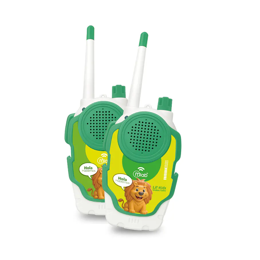 Radios Walkie-talkies My Lil Kids Para Niños Juguete Diseño Leon Color Verde Mlab Canal Single 2rl 1