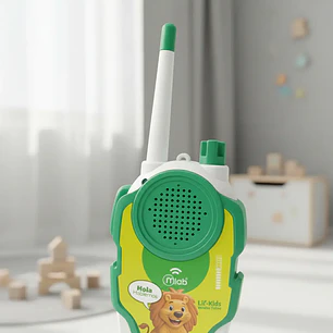Radios Walkie-talkies My Lil Kids Para Niños Juguete Diseño Leon Color Verde Mlab Canal Single 2rl