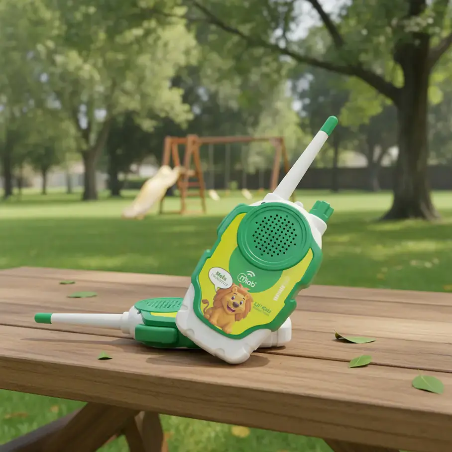 Radios Walkie-talkies My Lil Kids Para Niños Juguete Diseño Leon Color Verde Mlab Canal Single 2rl 3