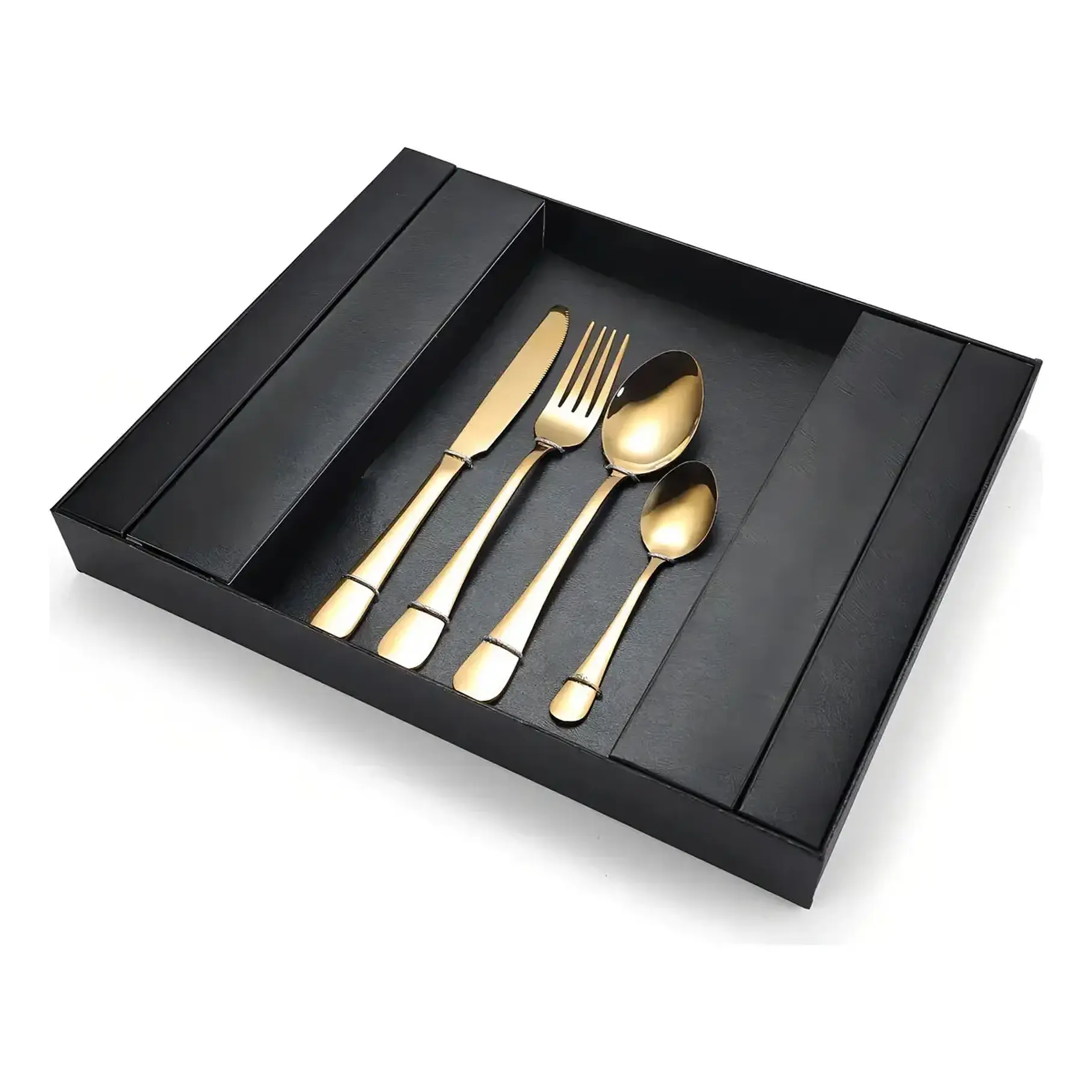 Set De Cubierto Acero Inoxidable De 24 Piezas Color Dorado o Plateado 2