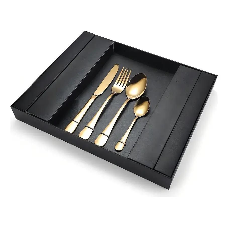 Set De Cubierto Acero Inoxidable De 24 Piezas Color Dorado o Plateado 2