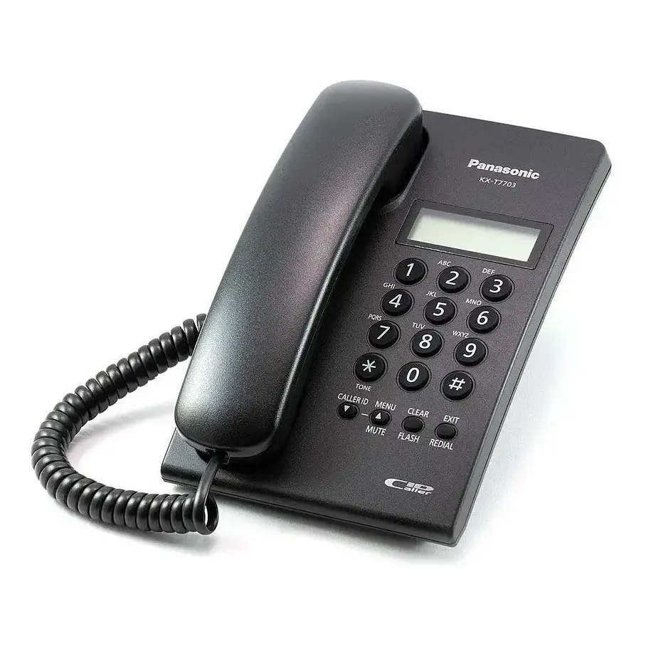 Teléfono Fijo Panasonic KX-T7703 Fijo - Color Negro Pantalla  2