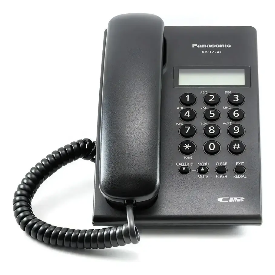 Teléfono Fijo Panasonic KX-T7703 Fijo - Color Negro Pantalla  1