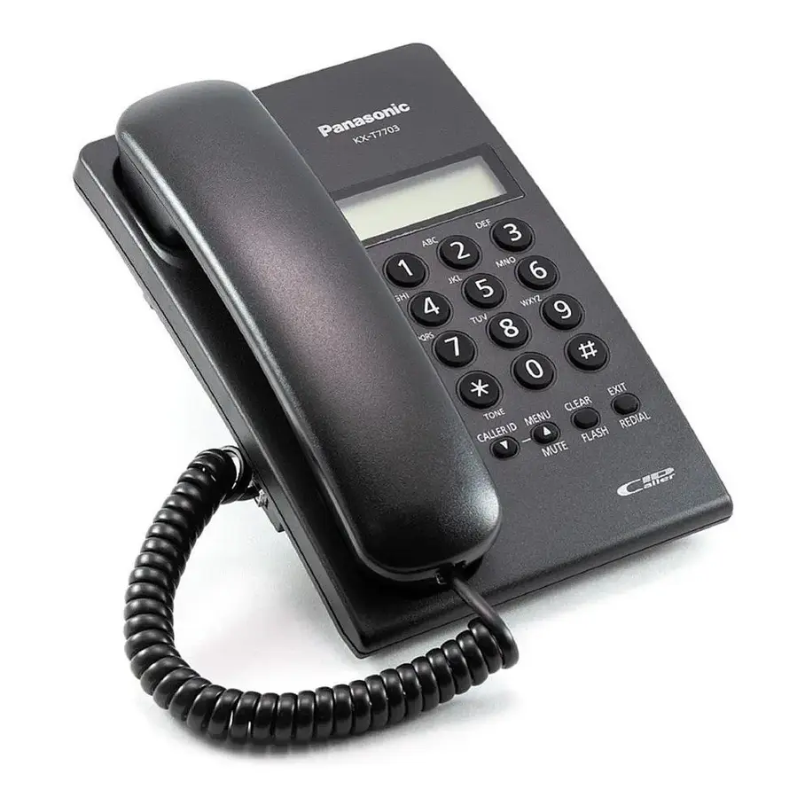 Teléfono Fijo Panasonic KX-T7703 Fijo - Color Negro Pantalla  4