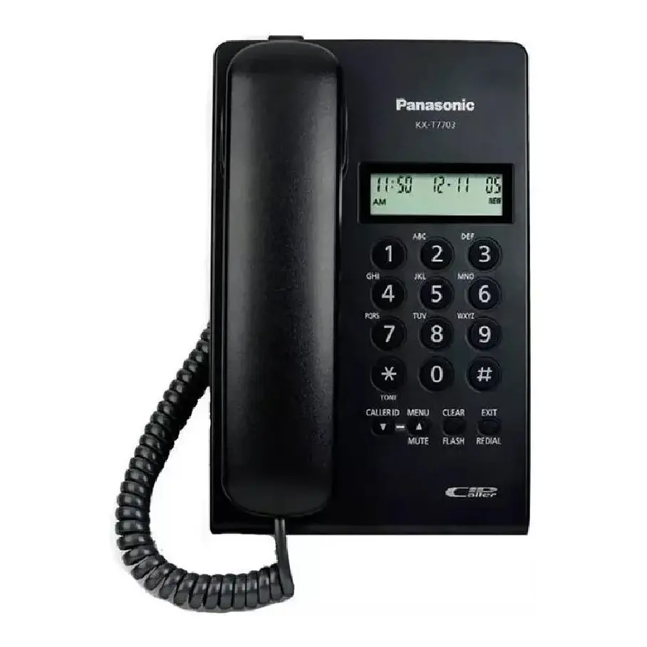 Teléfono Fijo Panasonic KX-T7703 Fijo - Color Negro Pantalla  5