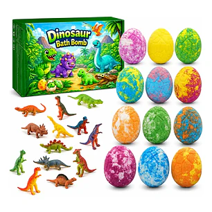 Pack x12 Bombas De Baño 12 Huevos Sorpresas Dinosaurios Bombas De Baño Juguete Viral