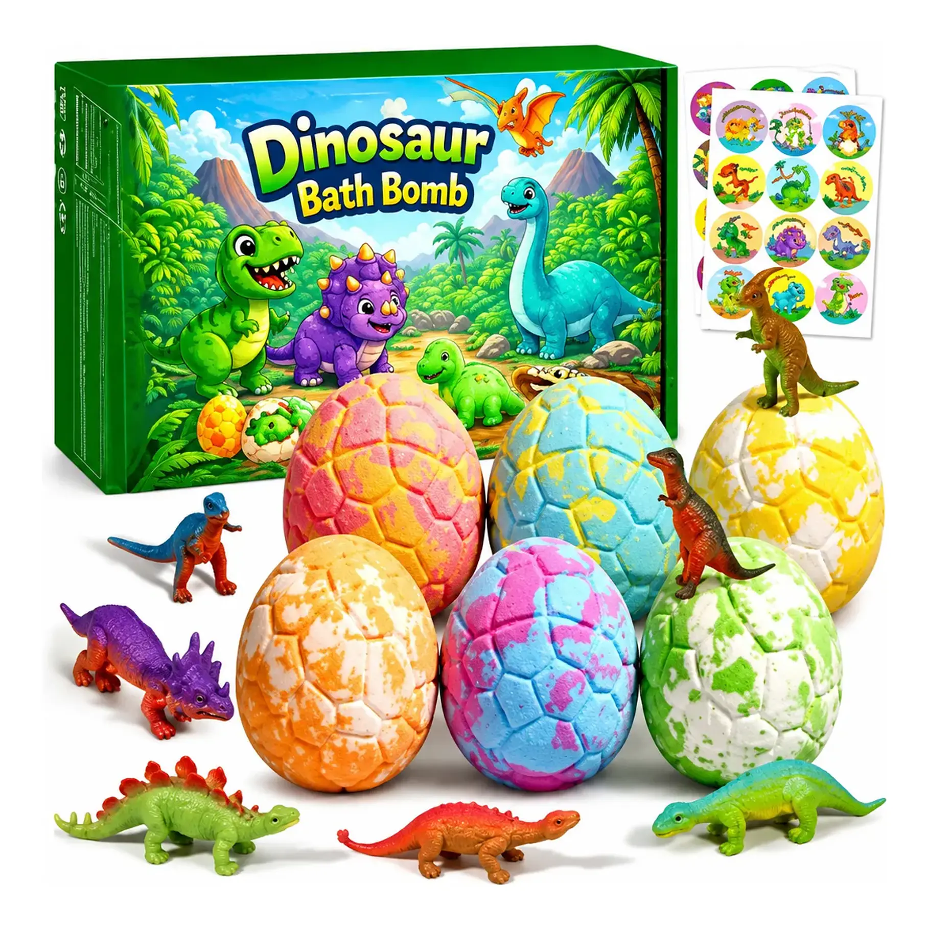 Pack x12 Bombas De Baño 12 Huevos Sorpresas Dinosaurios Bombas De Baño Juguete Viral 1
