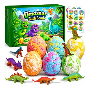 Pack x12 Bombas De Baño 12 Huevos Sorpresas Dinosaurios Bombas De Baño Juguete Viral