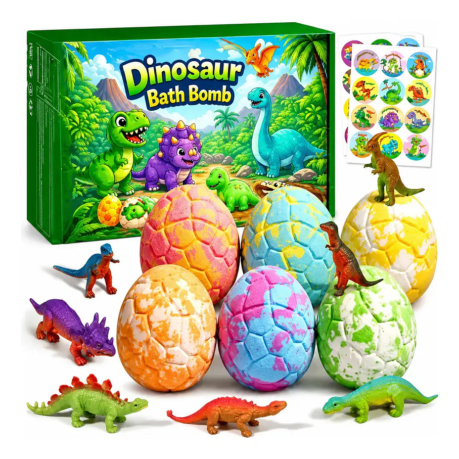 Pack x12 Bombas De Baño 12 Huevos Sorpresas Dinosaurios Bombas De Baño Juguete Viral 1