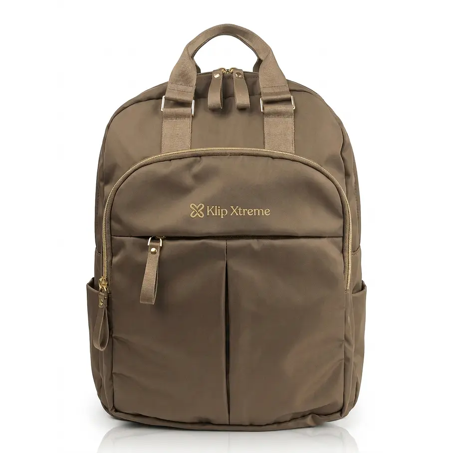 Mochila Notebook Klip Xtreme Toscana 15,6 Nylon Premium Color Marron Oscuro 1