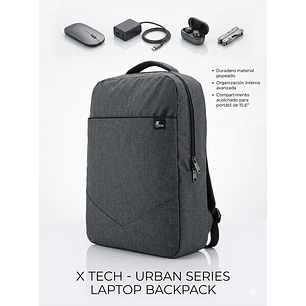 Mochila Urbana Xtech Negro XTB-221 Compartimento Notebook 15.6 Pulgadas