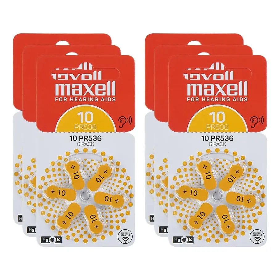 Pilas Para Audífonos Maxell Tamaño 10 Auditivas 6un 4