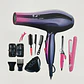 Set Kit De Belleza 10 En 1 Secador De Pelo 2200W Plancha Y Ondulador Manicura Pedicura Cepillos Peines  - Miniatura 3