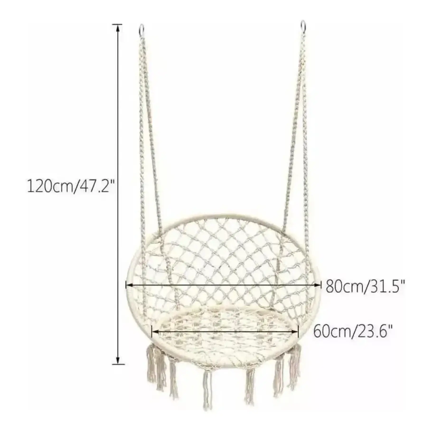 Silla Hamaca Silla Colgante Redonda Sillon Exterior Interior Terraza Camping Piscina 6