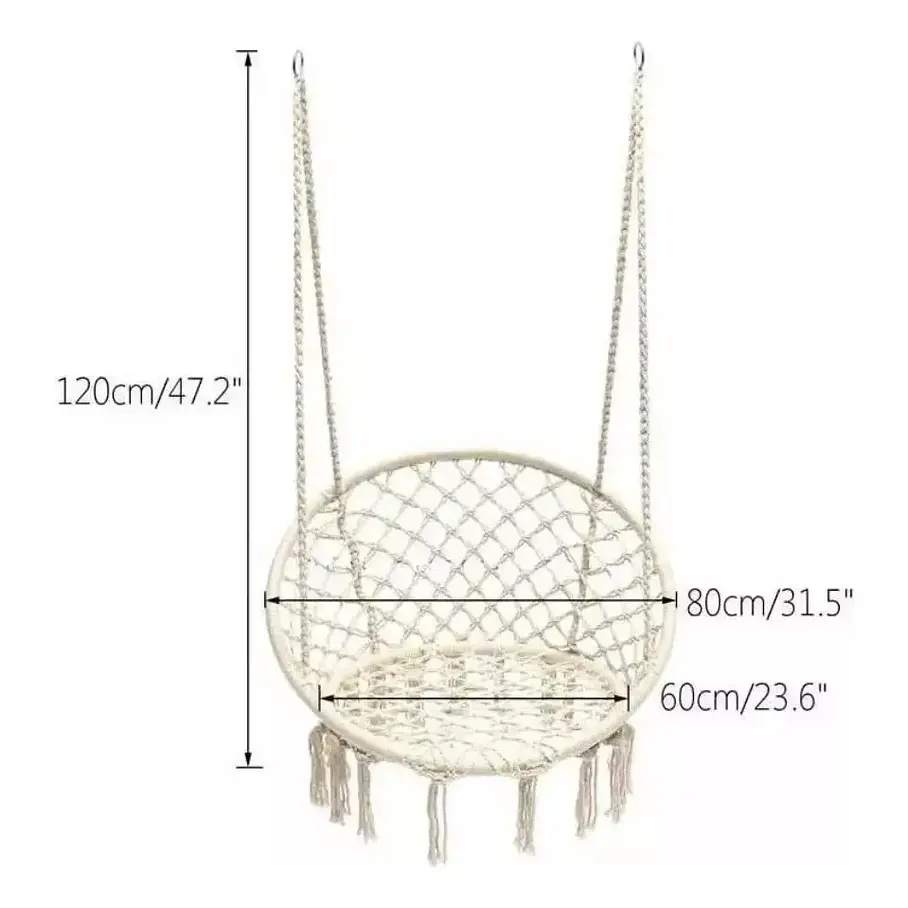 Silla Hamaca Silla Colgante Redonda Sillon Exterior Interior Terraza Camping Piscina 6