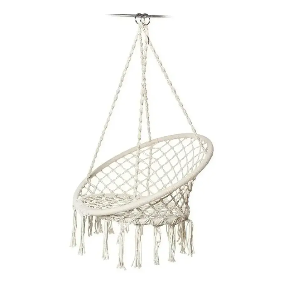 Silla Hamaca Silla Colgante Redonda Sillon Exterior Interior Terraza Camping Piscina 7