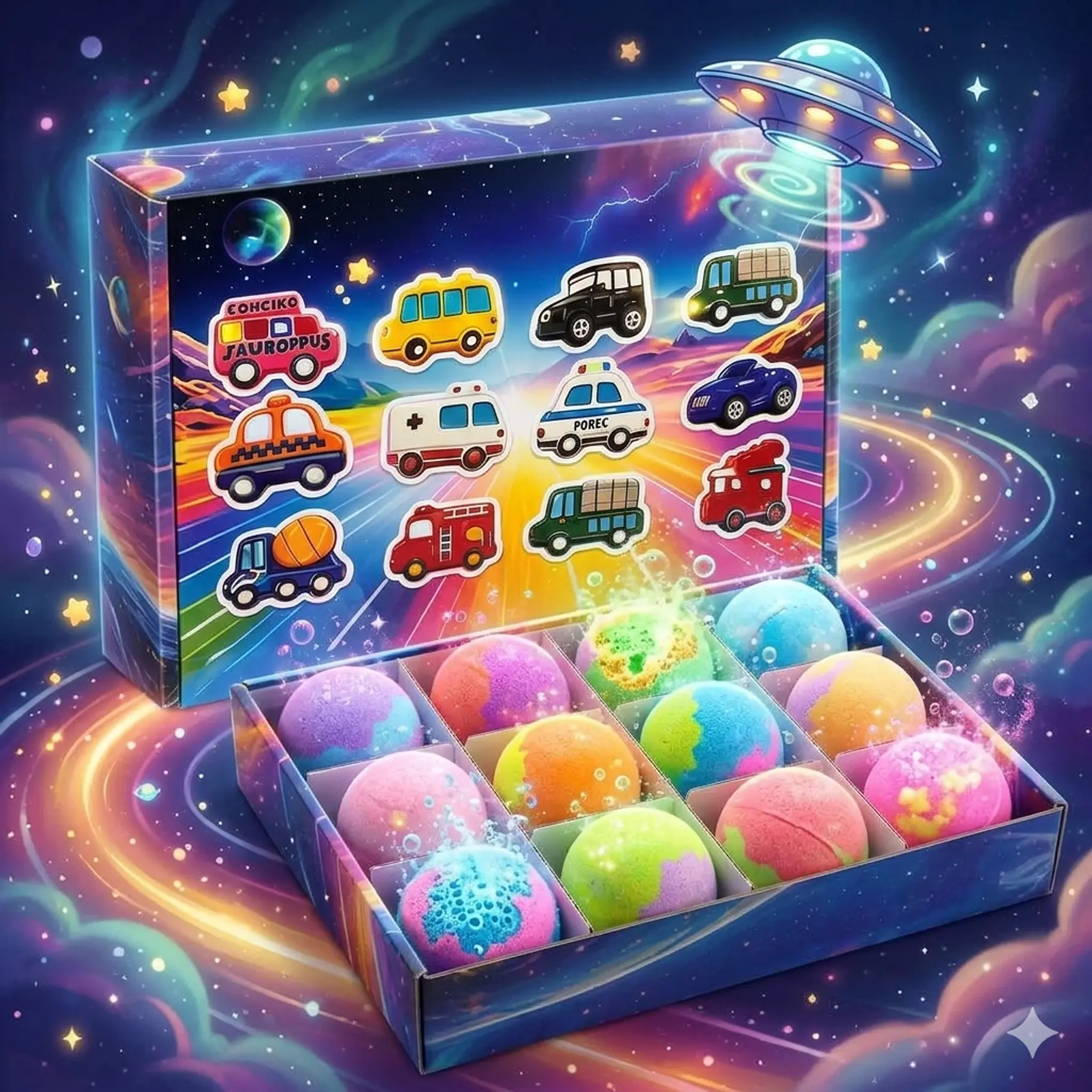 Pack x12 Bombas De Baño 12 Huevos Sorpresas Autos Carros Camiones Bombas De Baño Juguete Viral Jabón Baño Limpio Sorpresa  2