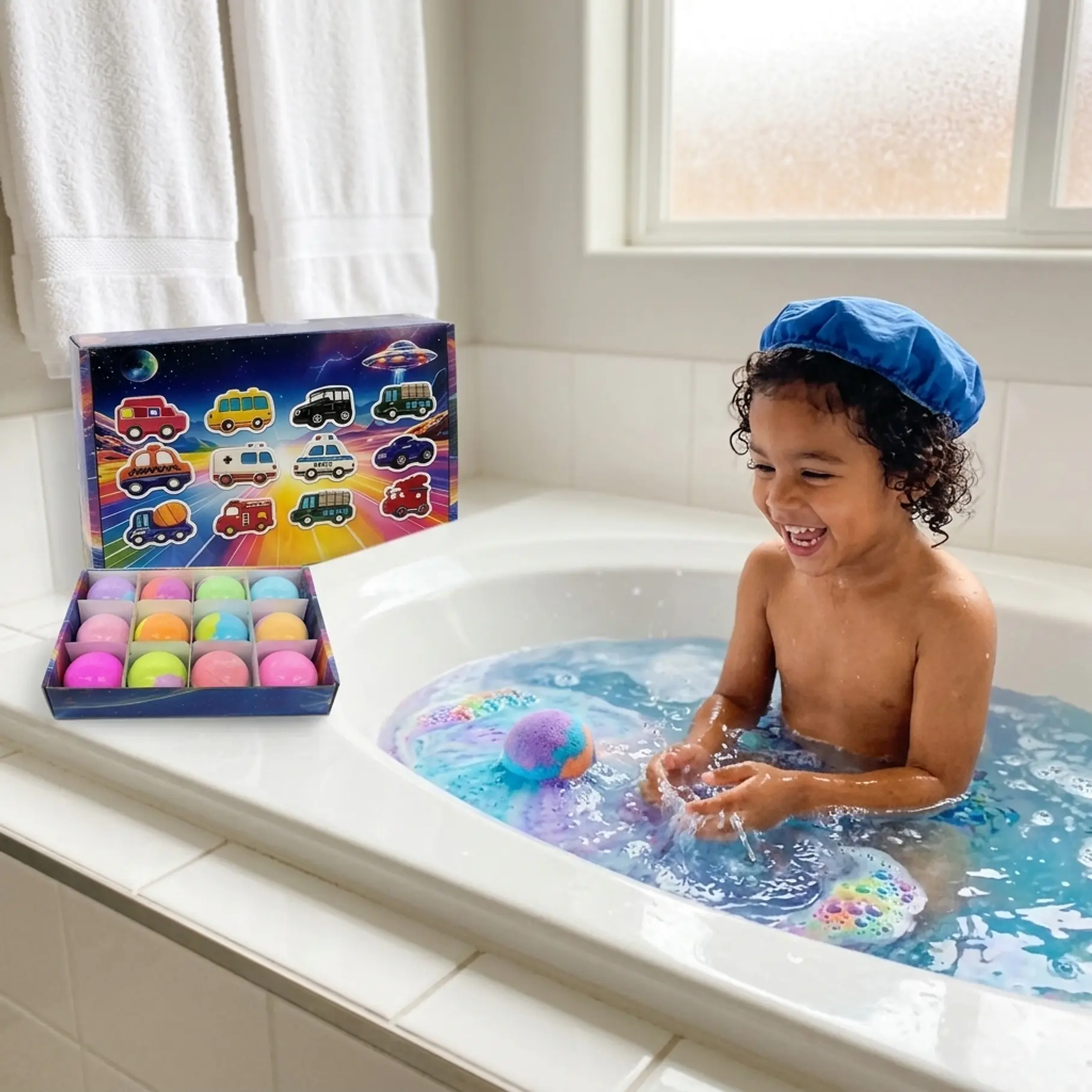 Pack x12 Bombas De Baño 12 Huevos Sorpresas Autos Carros Camiones Bombas De Baño Juguete Viral Jabón Baño Limpio Sorpresa  4