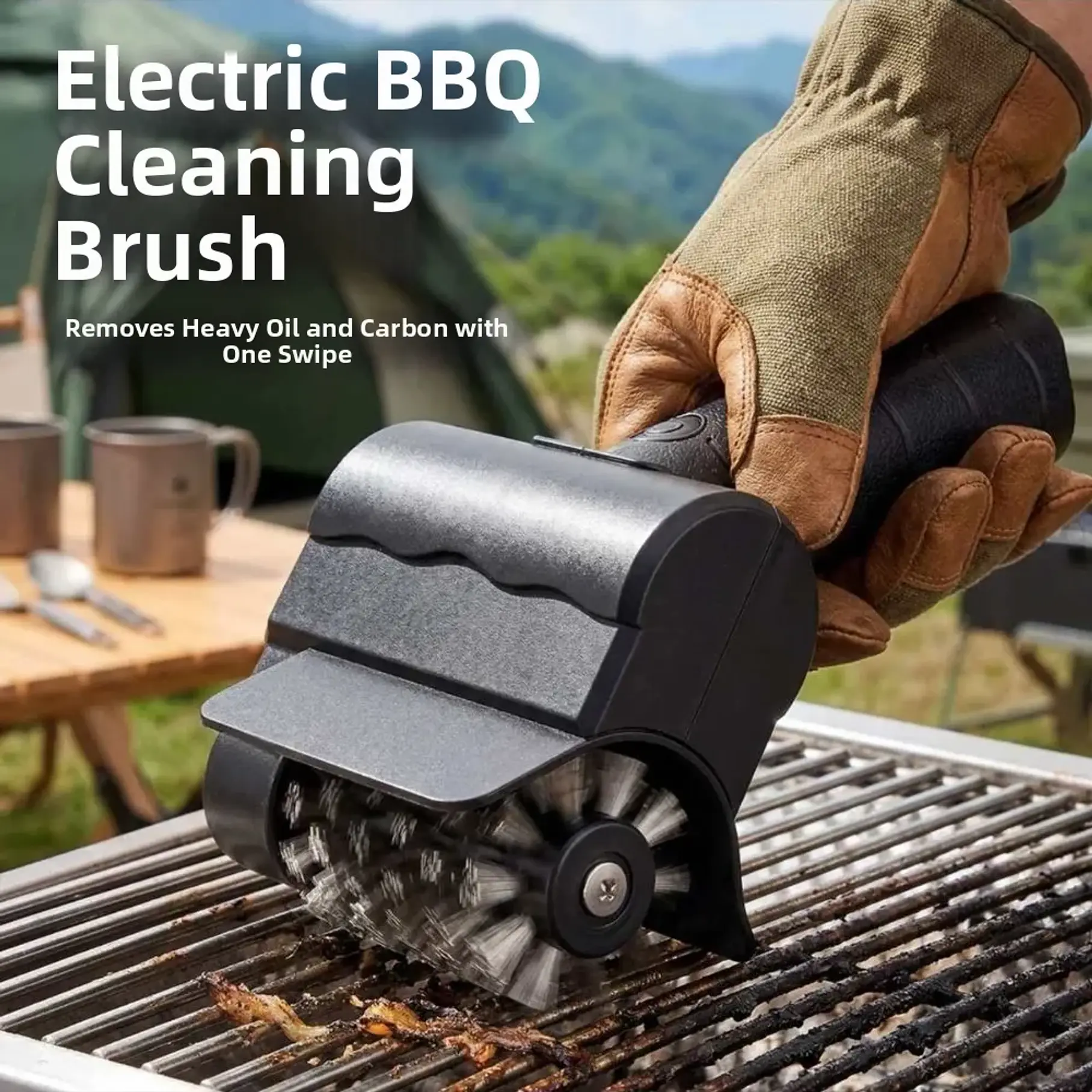 Cepillo Electrico Para Parrilla Asado Recargable USB Limpieza Antes De Tu Asado Grill Premium BBQ 6