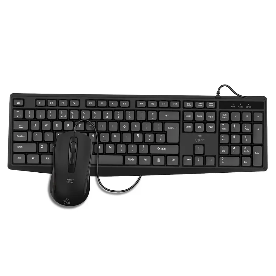 Teclado Con Mouse School – Keyboard + Mouse Combo PC Accesorios C70U 9737 Mlab 2RL  2