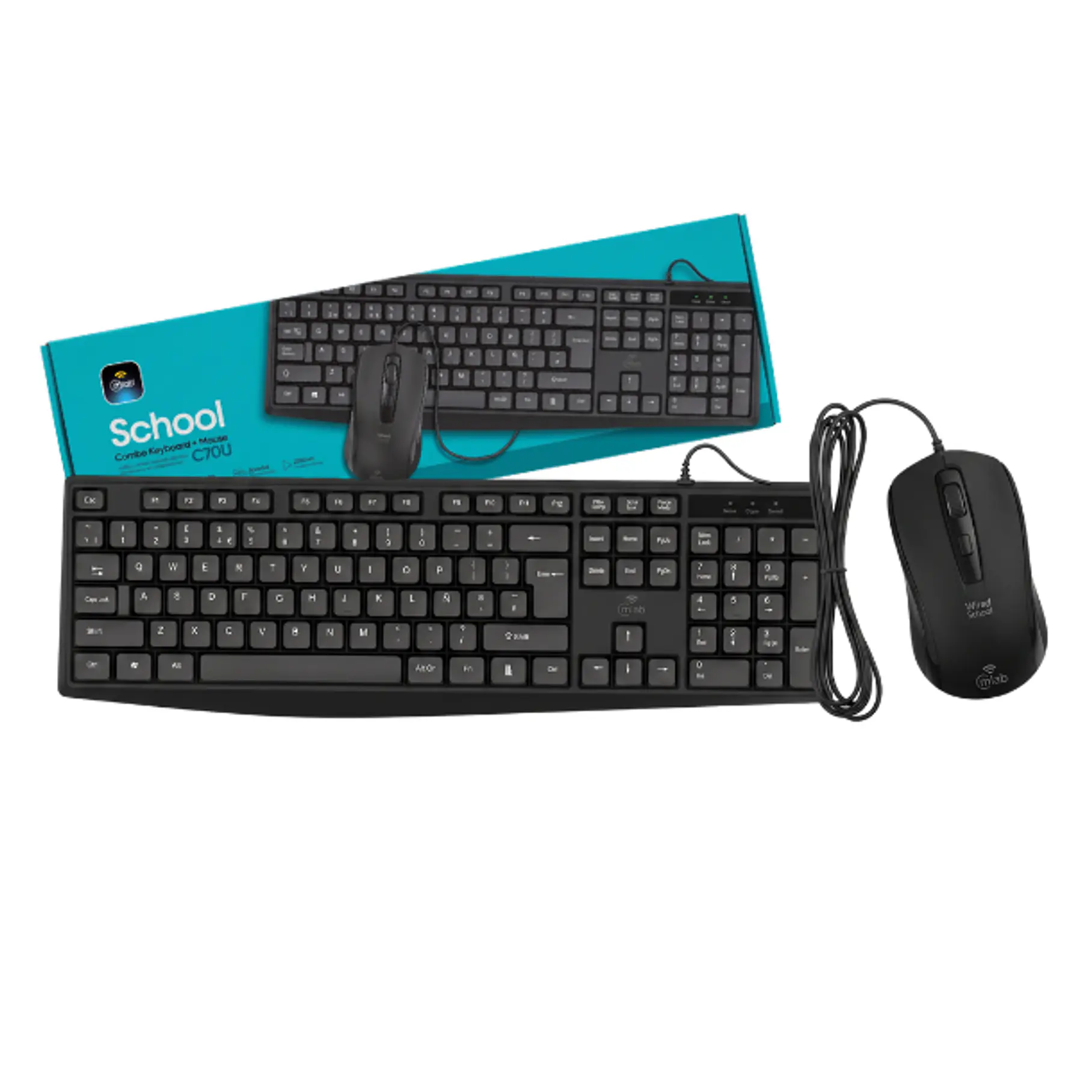Teclado Con Mouse School – Keyboard + Mouse Combo PC Accesorios C70U 9737 Mlab 2RL  1