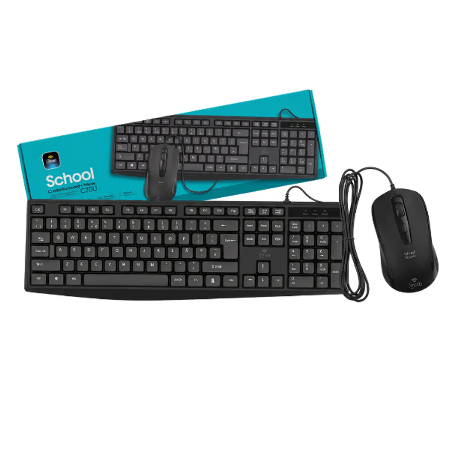 Teclado Con Mouse School – Keyboard + Mouse Combo PC Accesorios C70U 9737 Mlab 2RL  1