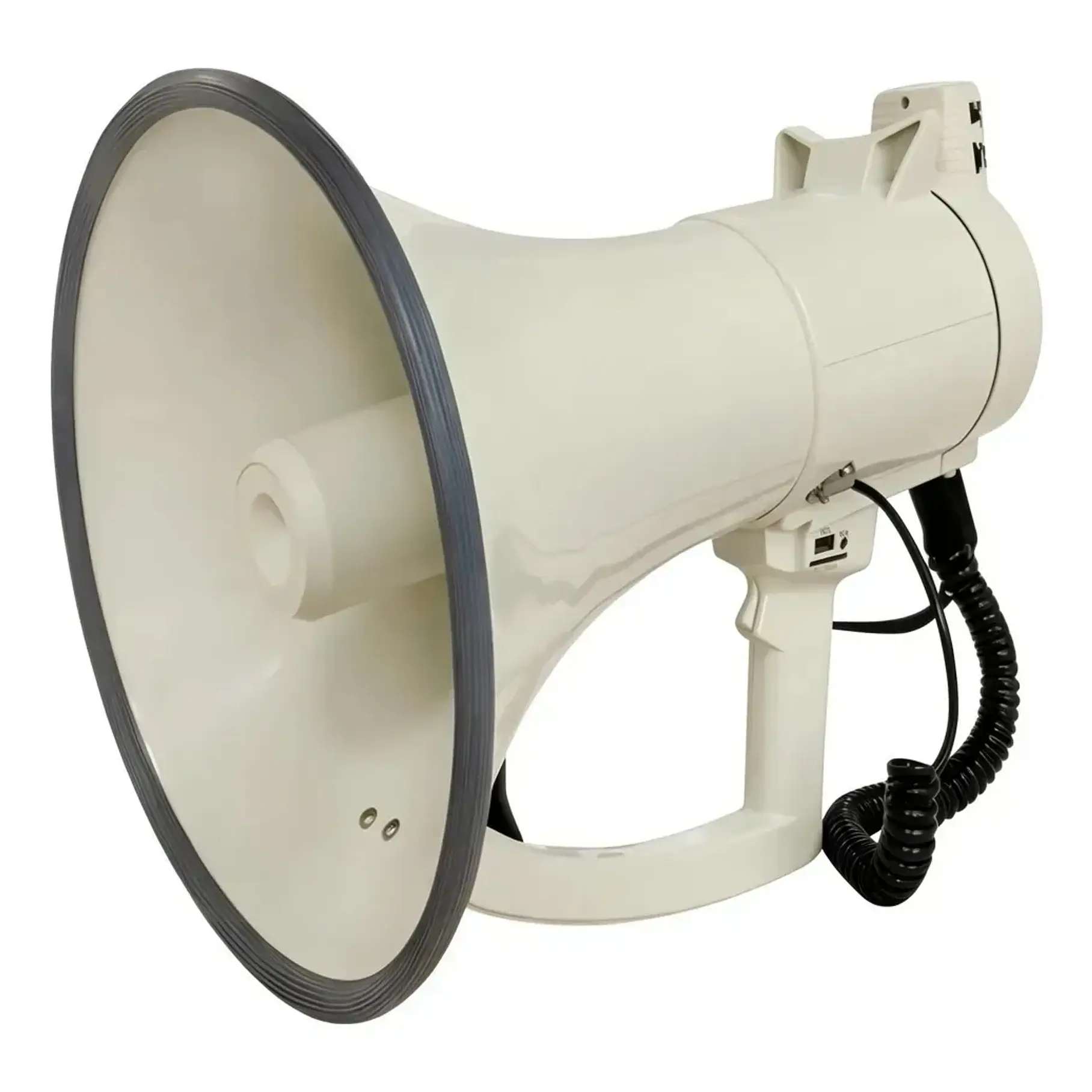 Megafono Super Potente Recargable 45w RMS 450w PMPO Sirena Graba Voz Recargable Blanco 10016 2RL MLAB Potencia Megafono Altavoz Bomberos Escuelas Reproduccion Wireless Bluetooth 2