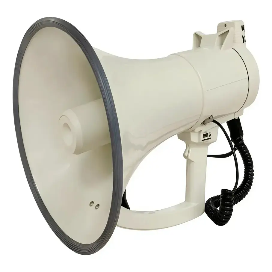 Megafono Super Potente Recargable 45w RMS 450w PMPO Sirena Graba Voz Recargable Blanco 10016 2RL MLAB Potencia Megafono Altavoz Bomberos Escuelas Reproduccion Wireless Bluetooth 2