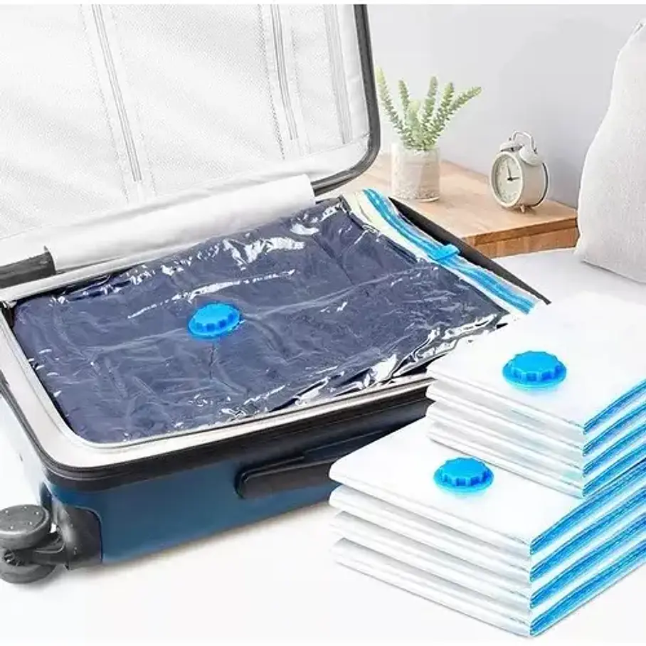 Pack De Bolsas Organizadoras 8 Unidad Al Vacio Con Bomba Manual  4