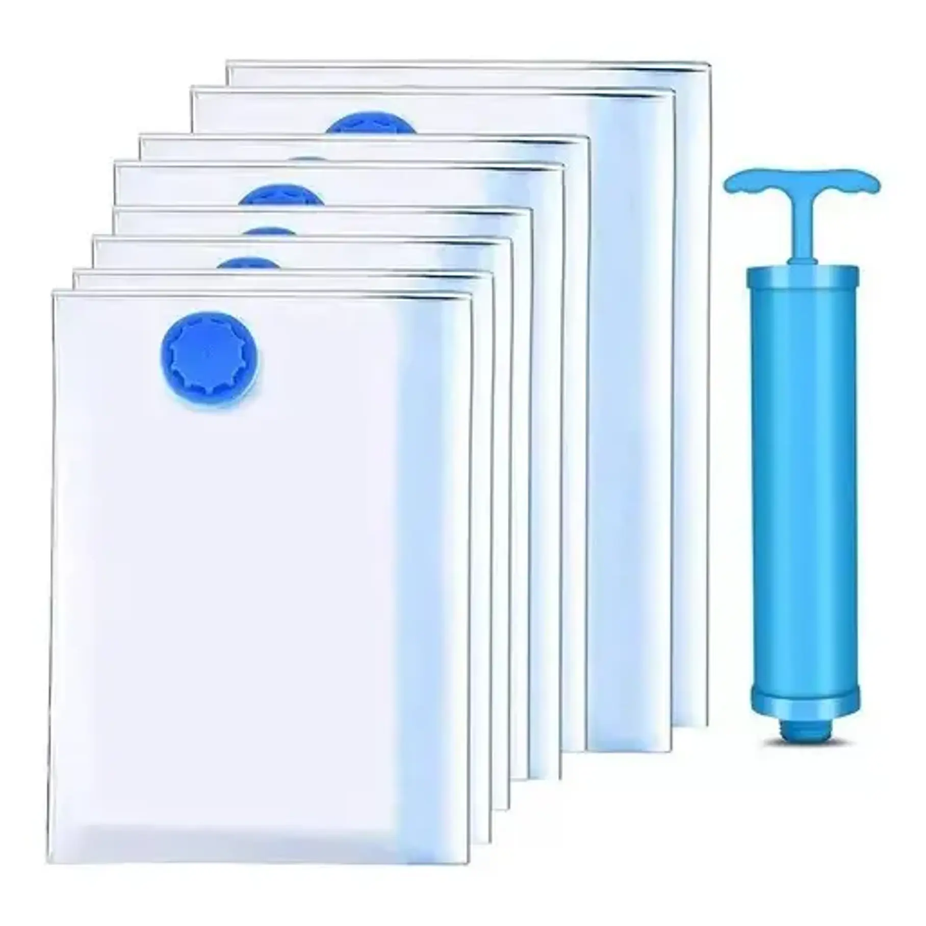 Pack De Bolsas Organizadoras 8 Unidad Al Vacio Con Bomba Manual  6