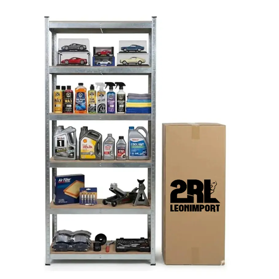 Estante Metalico 180cm X 90cm X 40cm Organizador Plateado De 5 Niveles Facil Ensamblado Multiuso Escritorio Madera Mdf Alta Calidad Repisas Estanterias Organizadoras 1