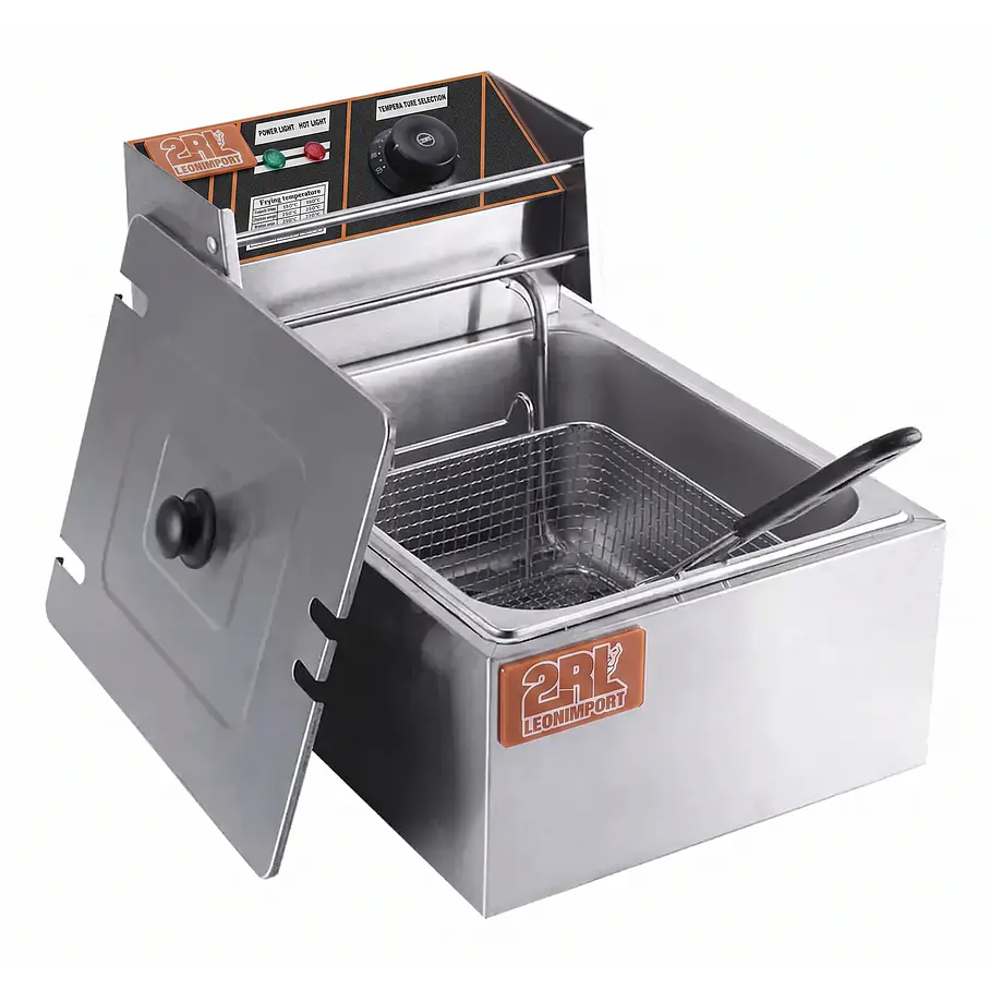 Freidora Electrica Con Cesta Y Tapa Freidora De Acero Inoxidable 6L 2RL Freidora De Aceite  1