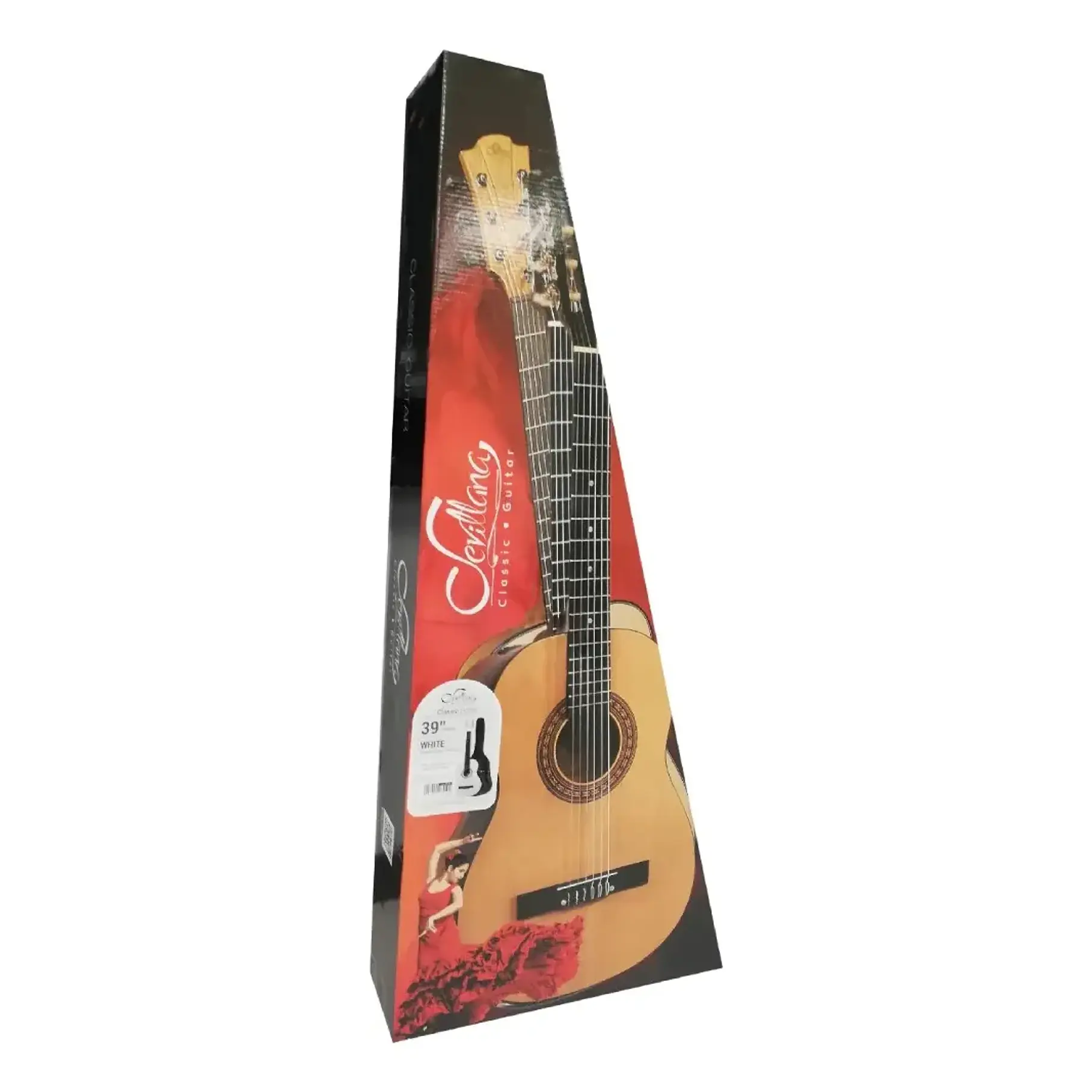 Guitarra Clásica Sevillana 6 Cuerdas Caoba Blanca Con Funda 39 Pulgadas 5