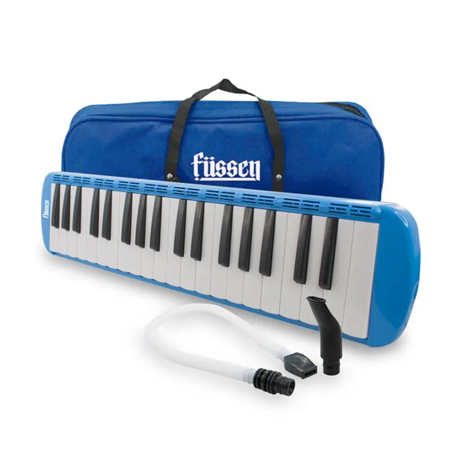 Melódica Fussen 37 Teclas Azul Modelo 8766 Con Funda y Boquilla Instrumento Musical Didactico  1