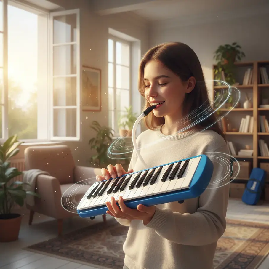 Melódica Fussen 37 Teclas Azul Modelo 8766 Con Funda y Boquilla Instrumento Musical Didactico  5