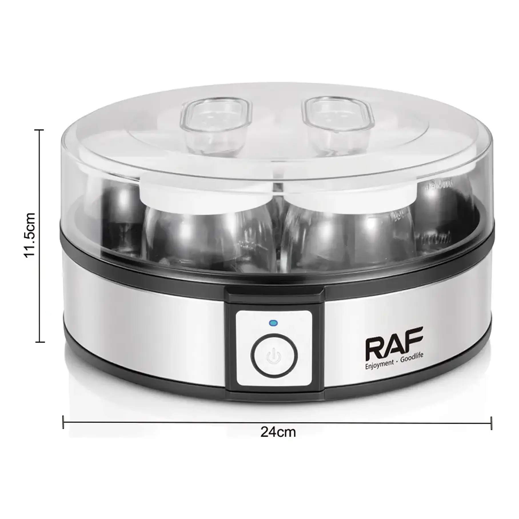 Maquina Fabricante De Yogurt 20w Raf R.14400 7 Cupos Color Plateado 3