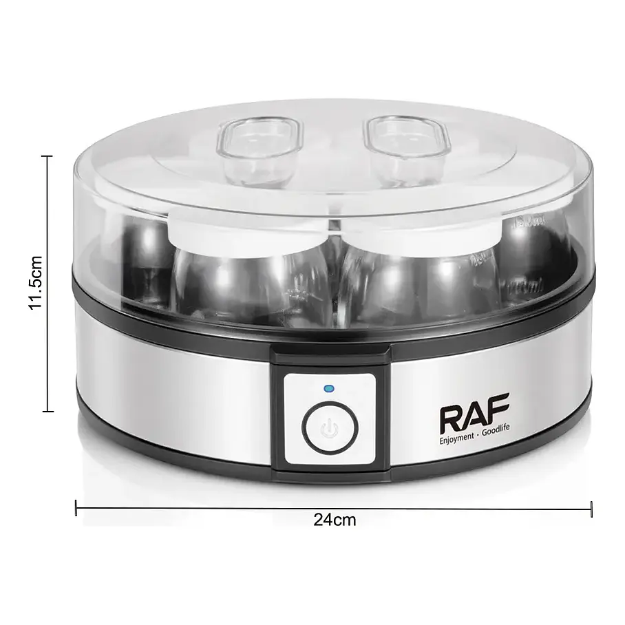 Maquina Fabricante De Yogurt 20w Raf R.14400 7 Cupos Color Plateado 3